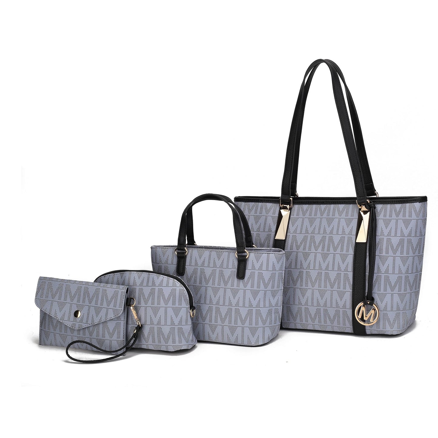 by Mia K. Lippa M Signature Crocodile Embossed Vegan Leather Womens Bag by Mia K 4 Pcs Set